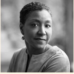 Benilda Samuels of the Aya Foundation, a black-and-white portrait.