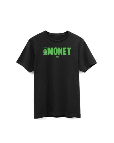 PDxMM Tee: a black t-shirt with a green "MiNi" logo across the chest.